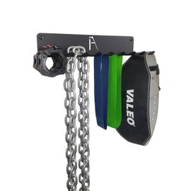 IRON AMERICAN Multi-Purpose Omega Home Gym Storage and Barbell Rack, Weight Room Organizer Gym Accessory Rack, 9 Prongs, 17 Inches, Heavy Duty Steel, Resistance Bands Rack Workout Storage Hardware Included