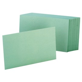 Oxford Blank Color Index Cards, 3" x 5", Green, 100 Per Pack (7320 GRE)