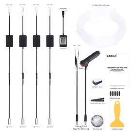 Taben atmosphere light, APP control car atmosphere light, soft DIY refit fibre optic pipe, 64 colours interior lighting, decorative light, 1W DC 12V