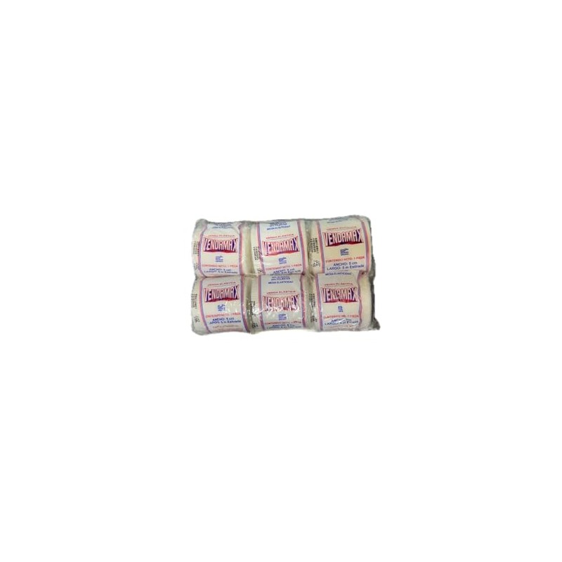VENDAMAX Venda Elástica de Tejido Plano de Algodón, 5 cm