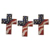 3-Piece Cross Patriotic American Flag Stars & Stripes Lapel Pin