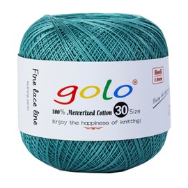 golo Crochet Thread Size 30 Yarn for Hand Kniting Yarn for Tatting Lake Blue 263