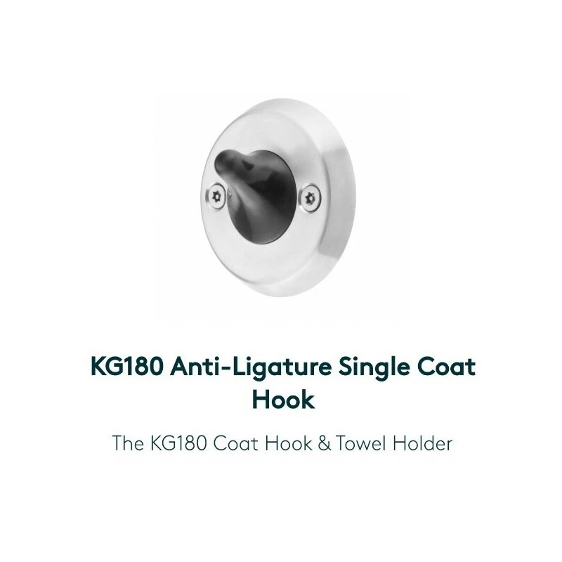 KINGSWAY KG180 Coat Hook & Towel Holder Single Brushed Stainless