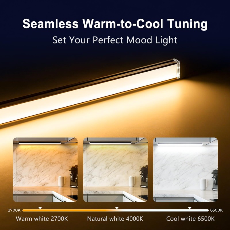 VST Under Cabinet Lighting 6 Pack, Touch Control LED Cabinet
