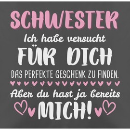 Shirtracer Cushion 50 x 50 cm – Decorative Brother and Sister Ich Habe versucht für Dich the Gift to Find the Gift White/Pink – 50 x 50 cm – Grey – Older Siblings Sisters with Filling Christmas