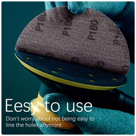 Faoyoon 5 Inch Sanding Mesh | Micro Mesh Hook and Loop Sanding Discs | Dust Free Net Sandpaper | 50 Pack 220 Grit | Wet and Dry Sanding Screen | Anti-Clog and Last Longer