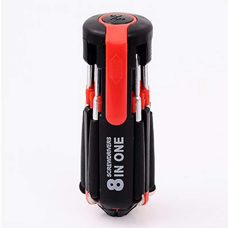 Multifunctional 8 in 1 Screwdriver Set with LED Flashlight, Ideal