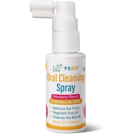 PEGO Kids Oral Spray, Toddler Toothpaste Helper for Cavity Prevention and Fresh Breath, Children Anticavity with Fluoride Free for Newborn to Preschoolers, Kid's Mouth Spray (40ml*1/Pcs)