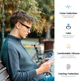 Sleep Earplugs 30dB Noise Cancelling Ear Plugs for Sleeping、Concerts、Work、Plane Travel Reusable Waterproof Silicone Earplugs Anti Snoring Devices 8 Ear Caps in XS, S, M, L Small and Elegant