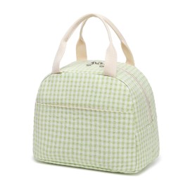BTOOP - Mochila escolar para niñas, diseño de galaxia, para portátil, con aislamiento, para el almuerzo, para adolescentes y niños, Verde Blanco a cuadros, 17 pulgadas, Moderno