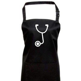 Shirtinstyle Apron Bib Apron Doctor's Stethoscope Costume Carnival Superhero Costumes, Available in a Range of Colours, Black, 72 x 86 cm