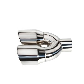 Madlife Garage 2.5" Inlet 3.5" Outlet Dual Exhaust Tip Stainless Steel Polished Muffler Tail Universal Bolt-On Double Outlet Tail Pipe(Silver)