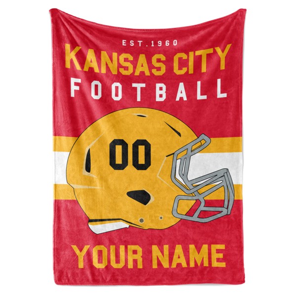 Personalized Throw Blanket for Football Fans - Ships Next Day