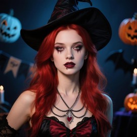Gothic Black Witch Necklace for Women Halloween Dark Moon Sun Bat Pendant Necklace Goth Layered Black Crystal Spider Bead Choker Halloween Dark Bridal Vampires Witch Party Jewelry Accessories (Style-A)
