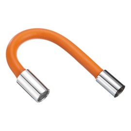 sourcing map Foaming Extension Tube, Faucet Lengthen Extender, Sink Drain Extension Tube, Bathroom Faucet Extender, Extension Flexible Water Hose Adapter Orange (30cm)