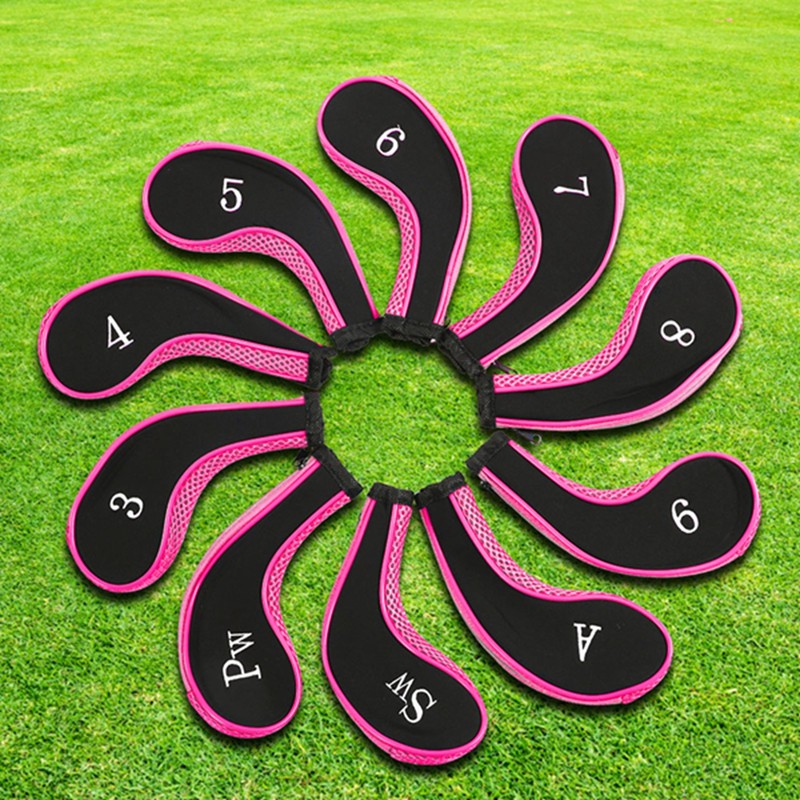10pcs Neoprene Golf Club Iron Head Covers Putter Set Protector