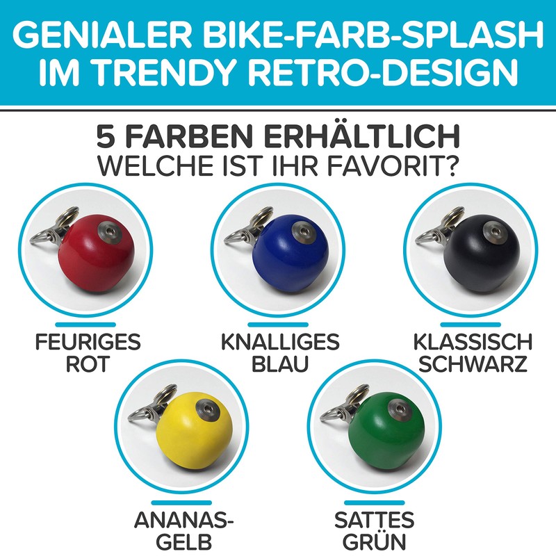 Bicycle Bell in Cool Retro Style - Loud, Clear Sound,