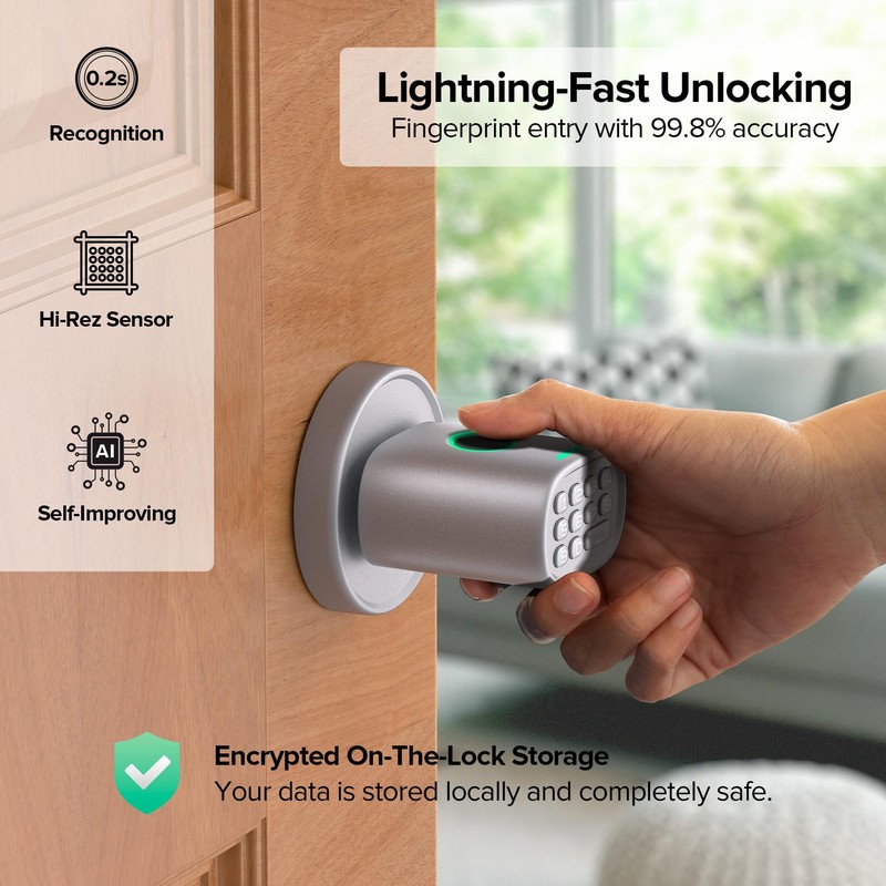 ThorBolt Keyless Entry Door Lock, Fingerprint Door Lock with Keypad