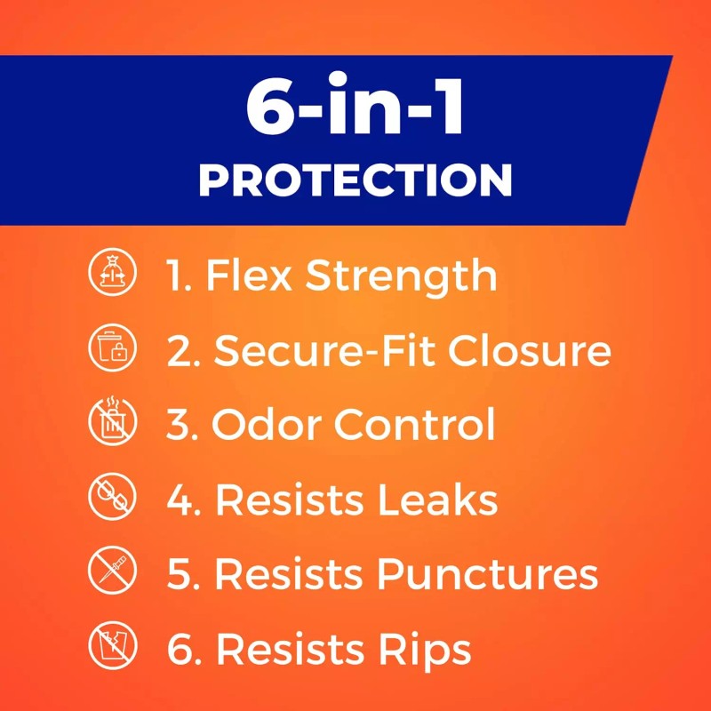 Hefty Ultra Strong Tall Kitchen Trash Bags, Clean Burst, 13