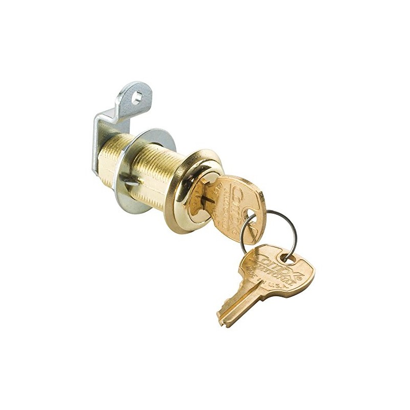 1-3/16" Long Cylinder Lock - Antique brass, keyed alike
