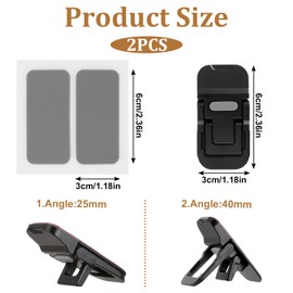 HekouJiub 2Pcs Keyboard Riser,Laptop Feet,Aluminum Alloy Keyboard Stand,Foldable Laptop Stand Self-Adhesive Black Keyboard Riser Feet for Most Keyboards (2 Gear Height 3-4cm)