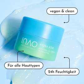 INAO Skincare - Hydra Soul 24h Hydro Gel Cream | Face Cream with Niacinamide & Aloe Vera | For All Skin Types | 24-Hour Hydrated Skin | Light, Refreshing, Soothing