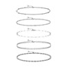 Non Tarnish Dainty Silver Bracelet Stack for Women Small Wrist,Waterproof