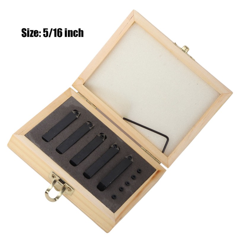 5PCs Carbide Turning Tool Indexable Set 5/16‑Inch for Surface‑Cutting /