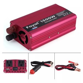 MIZETLI Inversor De Onda Sinusoidal Pura 1500w 12v/110v Dos Enchufe