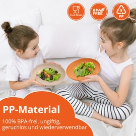 FUNYKICH 12-Piece Camping Crockery Set for 4 People, Lightweight & Unbreakable & Stackable Plastic Tableware Picnic with Plate, Bowl, Cups, Reusable Crockery Sets for Outdoor, Picnic, Camping