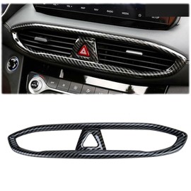 MUXEE for Hyundai Santa Fe 2019 2020 2021 2022 2023 Center Contro Airconditioning Vent Frame Trim - ABS Carbon Fiber Sport Interior Accessories