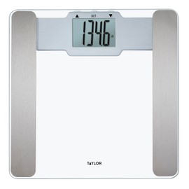 Taylor Digital Glass Body Composition Scale, Bathroom Scale for Weight, Measures Fat, Water, and Muscle Mass, Athlete Mode, 6-User Recognition, 400 lb Capacity, Clear