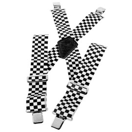 BIKE IT Heavy Duty Motorcycle Rider Braces Elasticated Motorbike Trouser Braces (Chequered)