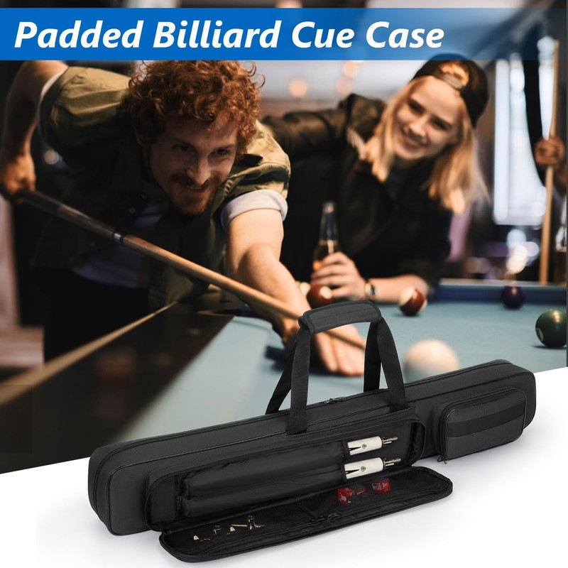 VISEMAN Pool Cue Case, Pool Stick Carrying Case Holds 2