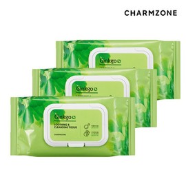 Chamzon 참존 징코 수딩 앤 클렌징 티슈 70매 3개 Chamzone Ginkgo Soothing and Cleansing Wipes 70 Sheets 3 Pack