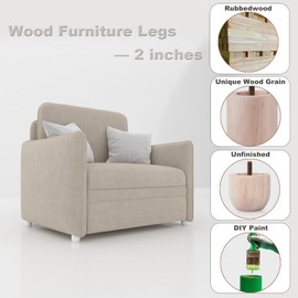 DWYL & LWYD 2 Inch Short Unfinished Solid Wood Furniture Legs Set of 4 -Small Replacement Feet for Craft, Table, Sofa - Riser Legs for Couch, Ottoman, Cabinet