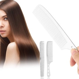 Broco Set of 2 Hair Comb Space Aluminium Stainless Steel Anti-Static Economy Haircut Comb Beauty Tool