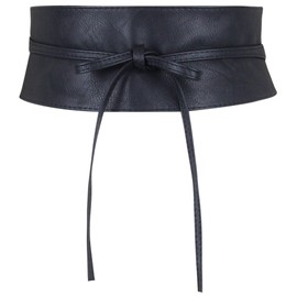 Frentree Women’s Wide Wrap Belt, Obi Lace Up Waist Belt, Tie Belt - Black