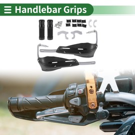 Partuto 7/8" 22mm 15/16" 24mm Motorcycle Hand Grips Cover Kit Aluminum Alloy Rubber Handlebar Cover Black 1 Set Diamond Pattern