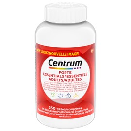 Centrum Adult Forte Essentials Mulitvitamins/Minerals Supplement for Men & Women, 250 Tablets (Packaging May Vary)