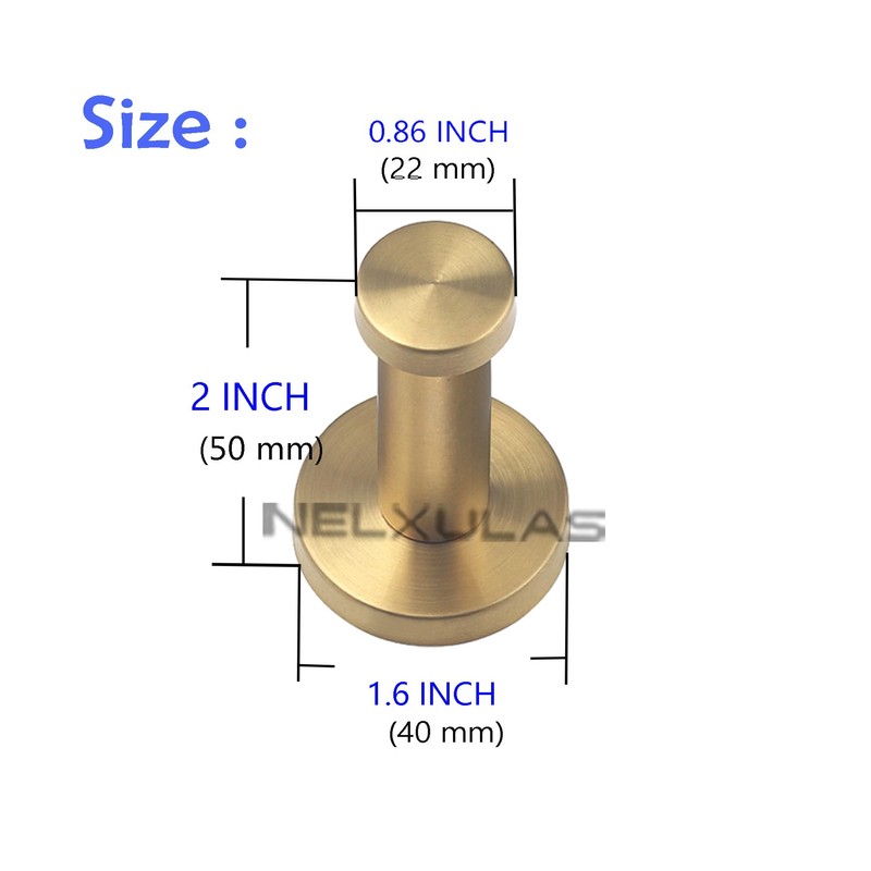 NELXULAS Golden Brushed Stainless Steel Single Super Heavy Duty Wall