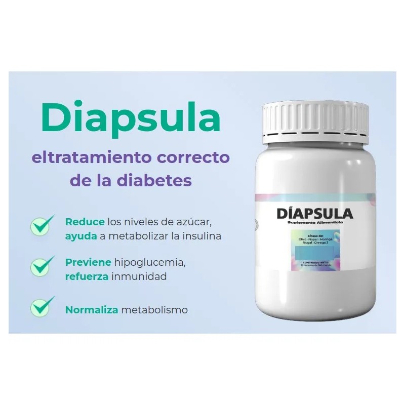 Suplemento Alimenticio Diapsula Ayuda A Reducir Los Niveles De Azucar