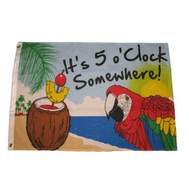 Trade Winds It's 5 o' Clock Somewhere Flag Party Banner Bar Sign Happy Hour Pennant 2 x 3 Ft Premium Fade Resistant