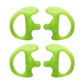 KEYBLU Universal Radio Replacement Earmold, Insert Soft Silicone Earmold Earbud Earplug for Two-Way Radio Coil Tube Audio Kits for Walkie Talkie Acoustic Earpiece Headset (Green, Large, 2 Pair)