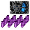 Purple 20 PCS M12x1.5 Lug Nuts Short 50mm Tuner Open