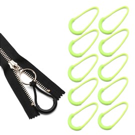Upgraded Zipper Pulls Durable Zipper Pulls Premium Zipper Pull Replacement Zipper Extension Zip Fixer for Backpacks, Jackets, Luggage, Purses, Handbags,Clothes, Sportswear (Green)