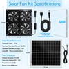 Solar Powered Fan 11.8" Greenhouse Exhaust Fan Solar 4 Fan