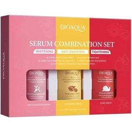 Kit de Sérums Faciales Antiedad e Hidratante, Set de 3 Piezas de 30ml con Extracto de Caracol, Niacinamida y Cúrcuma, Suero Coreano para Manchas, Acné y Arrugas