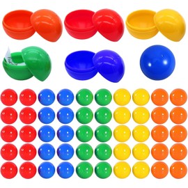 GUOYOU 50 Pcs Hollow Raffle Balls 3CM Colors Plastic Lottery Ball Fillable Balls Bingo Ball for Game Party Decoration Favors Filled