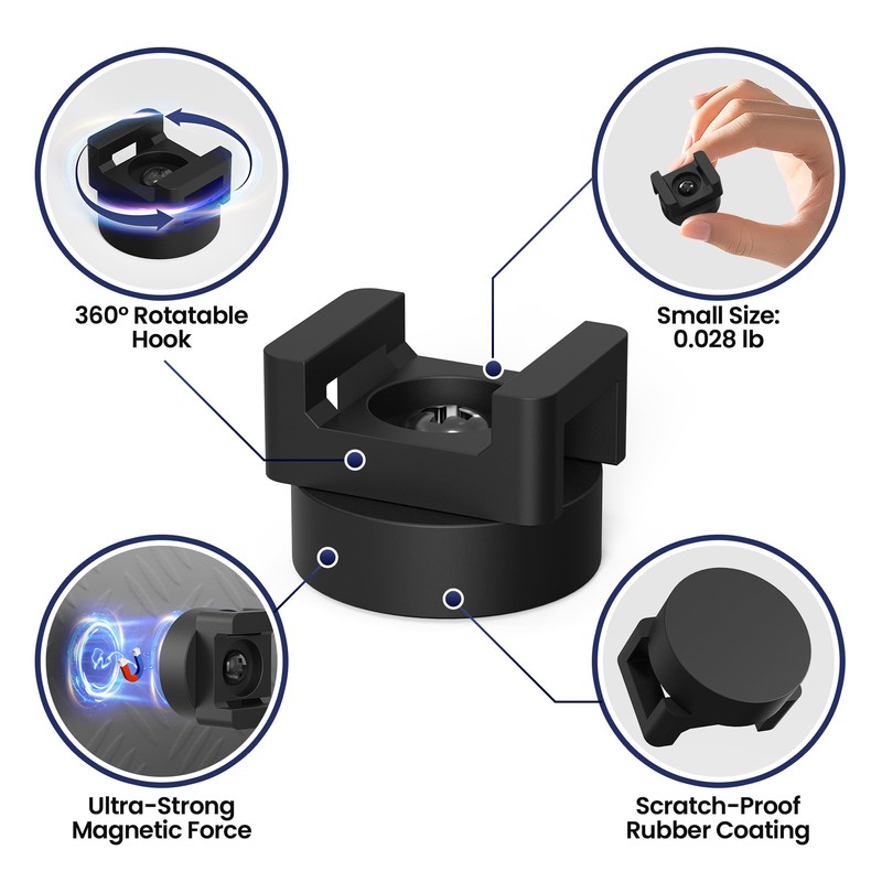 10 Pack Magnetic Zip Tie Mount with Rubber Coating, Strong